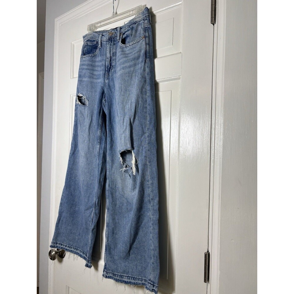 GAP Women’s High Rise Wide-Leg Light Wash Blue Denim Jeans, 5-Pocket 4/29R - Picture 3 of 7